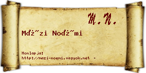 Mázi Noémi névjegykártya