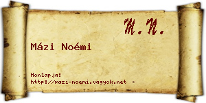 Mázi Noémi névjegykártya